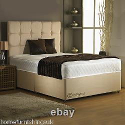 1000 Pocket Memory Divan Bed-mattress/headboard+colour Options-3ft/4ft6/5ft/6ft