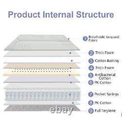 10In Luxury Pocket Sprung Mattress Memory Foam Top Pocket Spring Hybrid Mattress