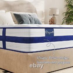 10.2 Blue Velvet Pocket Sprung Mattress with Memory Foam, Enhanced Edge Support