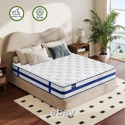 10.2 Blue Velvet Pocket Sprung Mattress with Memory Foam, Enhanced Edge Support