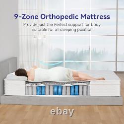 10.2 Inch King Size Mattress 9-Zone Pocket Sprung Mattress with Memory Foam a