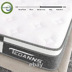 10 3FT Single Memory Foam Mattress Pocket Spring Bed Pressure Relief Mattress