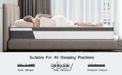 10 3FT Single Memory Foam Mattress Pocket Spring Bed Pressure Relief Mattress