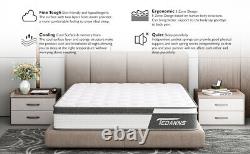 10 3FT Single Memory Foam Mattress Pocket Spring Bed Pressure Relief Mattress