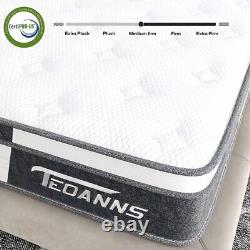 10'' 4FT Luxury Medium Firm Memory Foam Bed Pocket Sprung Mattress Orthopaedic
