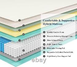 10.6 inch Memory Foam Mattress Pocket Sprung Hybrid Mattress3FT 4FT 4FT6 5FT 6FT