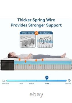 10.6 inch, Memory Foam Pocket Sprung Mattress 3FT, Firm Hybrid Mattress Single