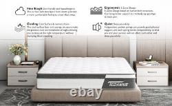 10 Double 4FT6 Mattress Euro Top Hybrid Memory Foam Pocket Coils Bed In a Box