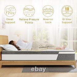 10 Double Memory Foam Mattress Medium Firm Rolled Up 5 Zone Pocket Spring Bed