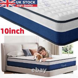 10 Hybrid Mattress Breathable Memory Foam Pocket Sprung 3FT 4FT6 Double Single