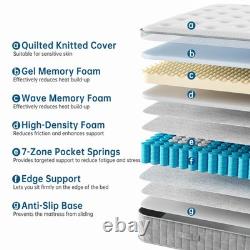 10 Inch 7 Zone Orthopaedic King Mattress 5FT Gel Memory Foam & Pocket Sprung