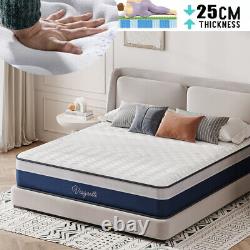 10 Inch Breathable Memory Foam Mattress Pocket Sprung Hybrid Double 135x190x25cm