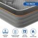 10 Inch Deep Double Bed Mattress With 9-zone Pocket Springs & Memory Foam Topper