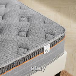 10 Inch Deep Double Bed Mattress with 9-Zone Pocket Springs & Memory Foam Topper