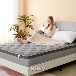 10 Inch Deep Double Bed Mattress with 9-Zone Pocket Springs & Memory Foam Topper