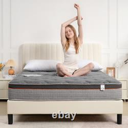 10 Inch Deep Double Bed Mattress with 9-Zone Pocket Springs & Memory Foam Topper