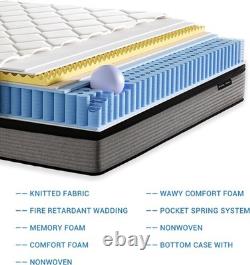 10 Inch Gel Memory Foam 7 Zone Orthopedic Double Mattress Pocket Sprungs Hybrid