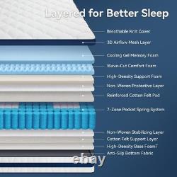 10 Inch Hybrid with 7-Zone Pocket Springs & Memory Foam
