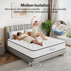 10 Inch King Mattress with Memory Foam, 7 Zone Pocket Sprungs