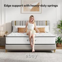 10 Inch King Mattress with Memory Foam, 7 Zone Pocket Sprungs