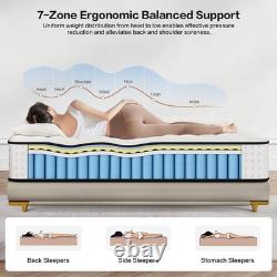 10 Inch King Mattress with Memory Foam, 7 Zone Pocket Sprungs