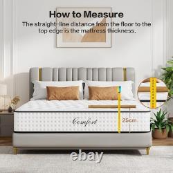 10 Inch King Mattress with Memory Foam, 7 Zone Pocket Sprungs