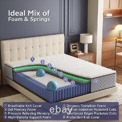 10 Inch King Size Mattress 5FT Gel Memory Foam & Pocket Sprung