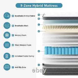 10 Inch King Size Mattress 5FT Gel Memory Foam & Pocket Sprung 150x200x25 cm Ima