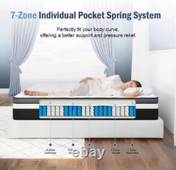 10 Inch King Size Mattress 5FT Gel Memory Foam & Pocket Sprung 150x200x25 cm Ima