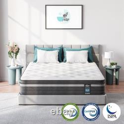 10 Inch King Size Mattress 5FT Gel Memory Foam & Pocket Sprung 150x200x25 cm Ima