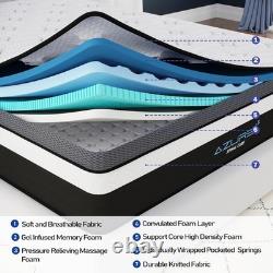 10 Inch King Size Mattress 5FT Gel Memory Foam & Pocket Sprung 150x200x25 cm Ima