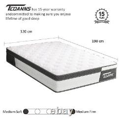 10 Single Double King Memory Foam Orthopaedic Pocket Spring Mattress