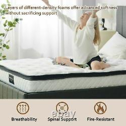 10in Single Double King Size Pocket Sprung Memory Foam Hybrid Mattress 3/4/5ft