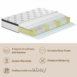 10in Single Double King Size Pocket Sprung Memory Foam Hybrid Mattress 3/4/5ft