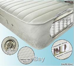 11 Inch Memory Foam 1200 Pocket Sprung Mattress Single Double King Super King