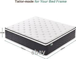 12 Hybrid Memory Foam Mattress, Cool Gel & Pocket Springs, Medium Firm 4FT6
