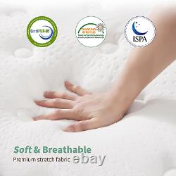 12 Hybrid Memory Foam Mattress, Cool Gel & Pocket Springs, Medium Firm 4FT6