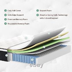 12 Hybrid Memory Foam Mattress, Cool Gel & Pocket Springs, Medium Firm 4FT6
