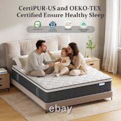 12 Hybrid Memory Foam Pocket Sprung Mattress Soft-Medium 4FT 4FT6 5FT 6FT