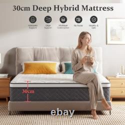 12 Hybrid Memory Foam Pocket Sprung Mattress Soft-Medium 4FT 4FT6 5FT 6FT