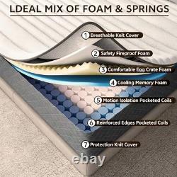 12 Inch King Size Mattress 7-Zone Memory Foam with Pocket Sprung for Body Suppor 12 Inch King Size Mattress 7-Zone Memory Foam with Pocket Sprung for Body Suppor