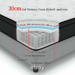 12 Memory Foam Hybrid Mattress Orthopedic Pocket Sprung Single 3FT Pillow Top