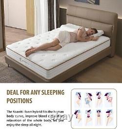 20cm Thick Memory Foam Hybrid Mattress & Pocket Sprung Mattress, Medium Firm Matt