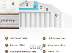 20cm Thick Memory Foam Hybrid Mattress & Pocket Sprung Mattress, Medium Firm Matt