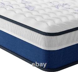 25CM Breathable Memory Foam Mattress Pocket Sprung Hybrid Single Double UK