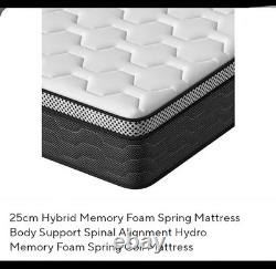 25cm Hybrid Memory Foam Pocket Sprung Mattress Single 90x190cm MediumFirmSupport