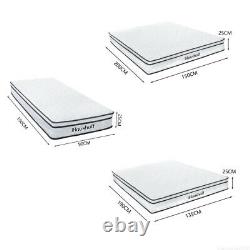 25cm Quilted Memory Foam Individual Pocket Sprung Mattress Hybrid Single Double