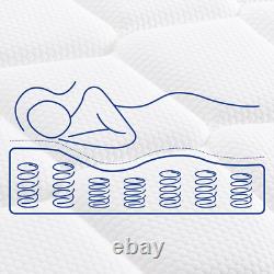 25cm-luxury Memory Foam Mattress With 7-zone Pocket Sprung 3ft 4ft6 5ft Size