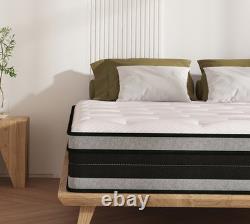 26/28/30/31/34CM Hybrid Memory Foam Pocket Sprung Double/King Boxed Mattress
