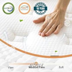 26cm Pocket Sprung Luxury 7-Zone Memory Foam Mattress Double King Size In A Box